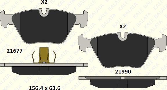 KALE 21990 203 05 - Тормозные колодки, дисковые, комплект autospares.lv