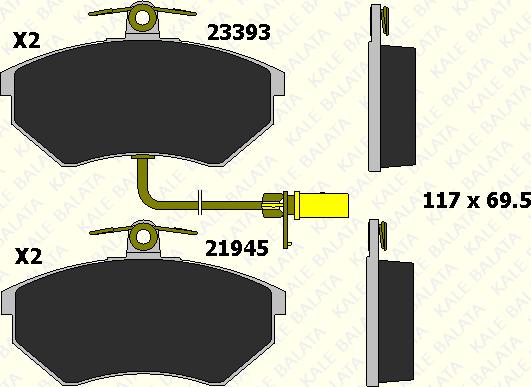 KALE 21945 196 15 - Тормозные колодки, дисковые, комплект autospares.lv