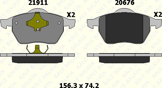 KALE 21911 206 05 - Тормозные колодки, дисковые, комплект autospares.lv