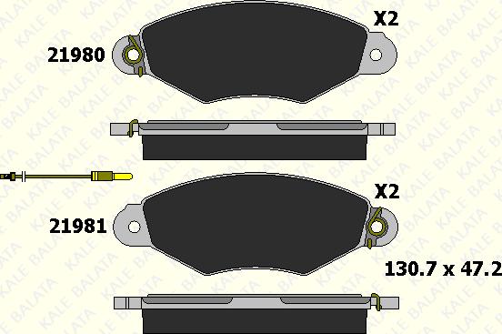 KALE 21980 180 15 - Тормозные колодки, дисковые, комплект autospares.lv