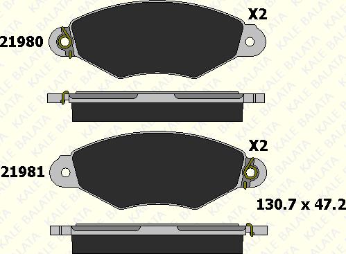 KALE 21980 180 25 - Тормозные колодки, дисковые, комплект autospares.lv