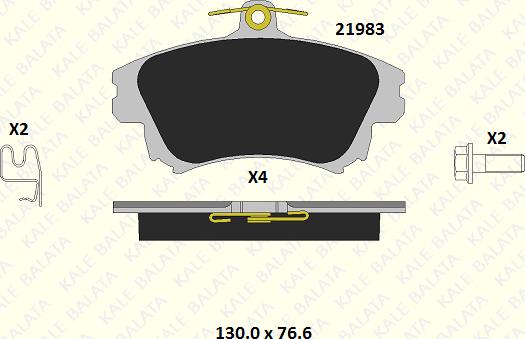 KALE 21983 173 14 - Тормозные колодки, дисковые, комплект autospares.lv