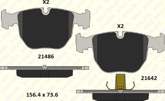 KALE 21486 193 05 - Тормозные колодки, дисковые, комплект autospares.lv