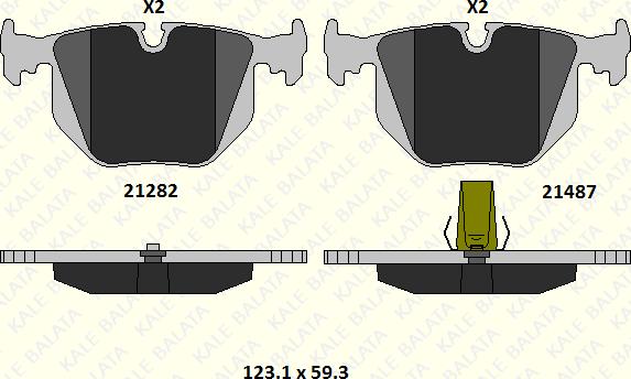 KALE 21487 172 05 - Тормозные колодки, дисковые, комплект autospares.lv