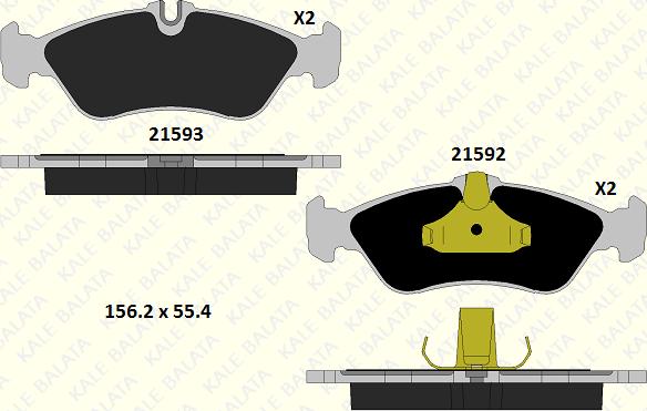 KALE 21592 188 15 - Тормозные колодки, дисковые, комплект autospares.lv