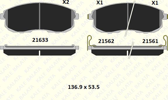 KALE 21561 170 05 - Тормозные колодки, дисковые, комплект autospares.lv