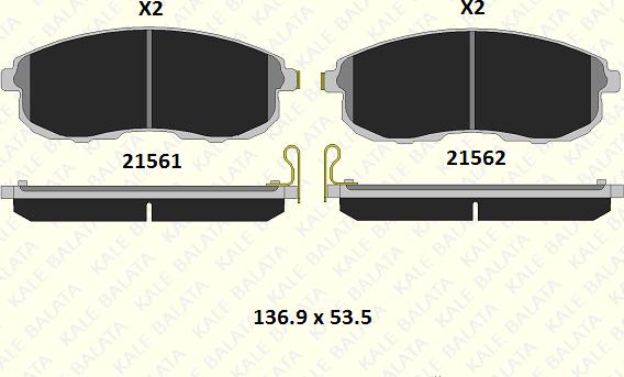 KALE 21562 170 05 - Тормозные колодки, дисковые, комплект autospares.lv