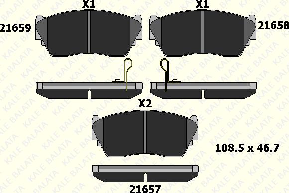 KALE 21657 165 05 - Тормозные колодки, дисковые, комплект autospares.lv