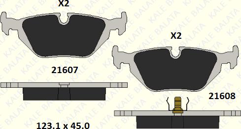 KALE 21607 173 05 - Тормозные колодки, дисковые, комплект autospares.lv