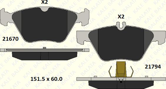 KALE 21670 203 05 - Тормозные колодки, дисковые, комплект autospares.lv