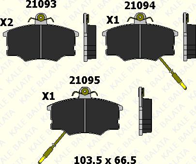 KALE 21093 174 25 - Тормозные колодки, дисковые, комплект autospares.lv