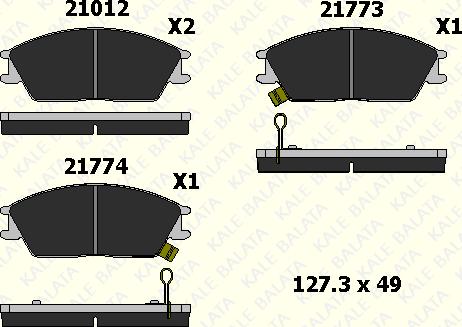 KALE 21012 150 05 - Тормозные колодки, дисковые, комплект autospares.lv