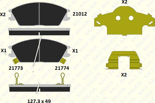 KALE 21012 150 15 - Тормозные колодки, дисковые, комплект autospares.lv