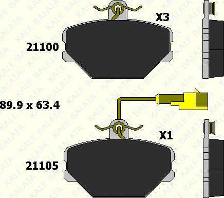 KALE 21100 170 25 - Тормозные колодки, дисковые, комплект autospares.lv