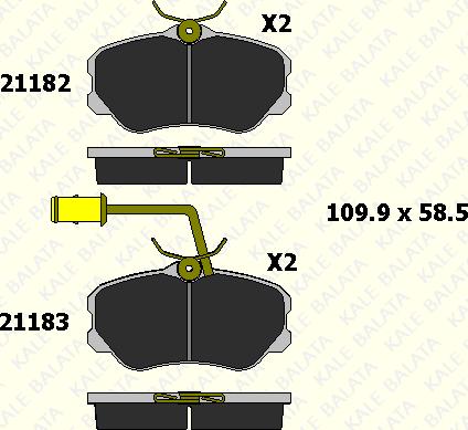 KALE 21182 194 35 - Тормозные колодки, дисковые, комплект autospares.lv