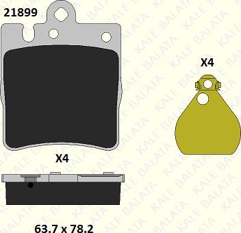 KALE 21899 157 04 - Тормозные колодки, дисковые, комплект autospares.lv