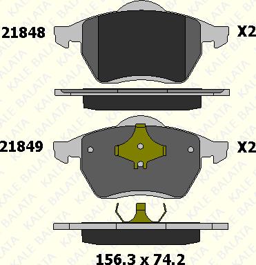 KALE 21848 197 05 - Тормозные колодки, дисковые, комплект autospares.lv