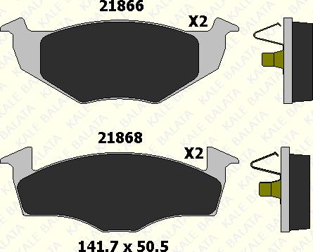 KALE 21866 197 05 - Тормозные колодки, дисковые, комплект autospares.lv