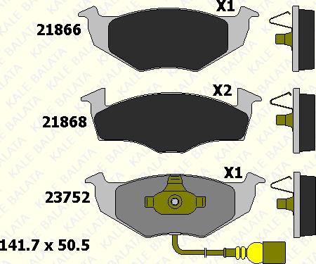 KALE 21868 172 05 - Тормозные колодки, дисковые, комплект autospares.lv