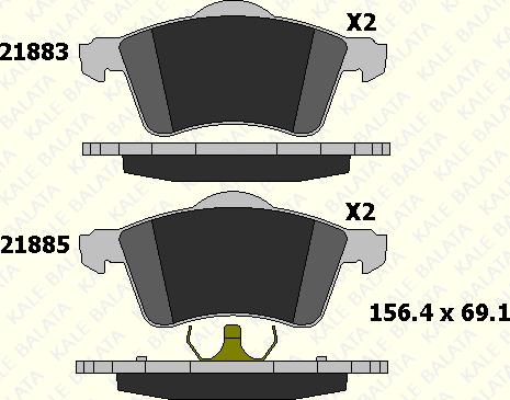 KALE 21883 196 05 - Тормозные колодки, дисковые, комплект autospares.lv