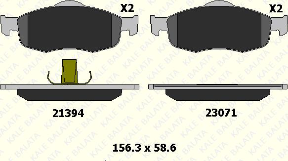 KALE 21394 185 05 - Тормозные колодки, дисковые, комплект autospares.lv