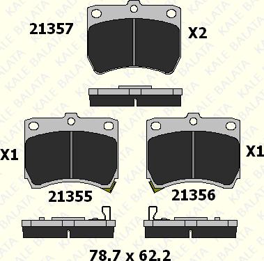 KALE 21355 145 05 - Тормозные колодки, дисковые, комплект autospares.lv