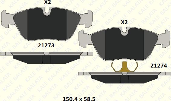 KALE 21273 195 05 - Тормозные колодки, дисковые, комплект autospares.lv