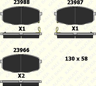 KALE 23966 164 05 - Тормозные колодки, дисковые, комплект autospares.lv