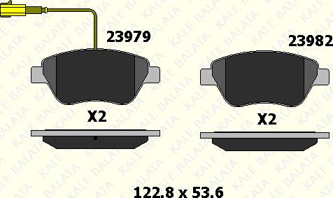 KALE 23982 178 45 - Тормозные колодки, дисковые, комплект autospares.lv