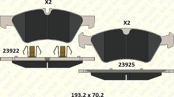 KALE 23922 210 05 - Тормозные колодки, дисковые, комплект autospares.lv