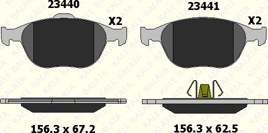 KALE 23440 176 05 - Тормозные колодки, дисковые, комплект autospares.lv