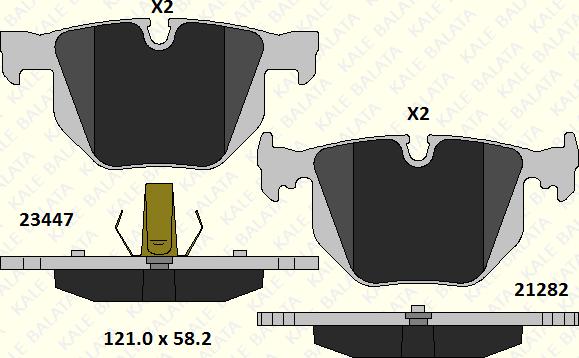 KALE 23447 173 05 - Тормозные колодки, дисковые, комплект autospares.lv