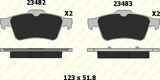 KALE 23482 165 05 - Тормозные колодки, дисковые, комплект autospares.lv