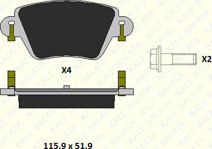 KALE 23557 172 14 - Тормозные колодки, дисковые, комплект autospares.lv