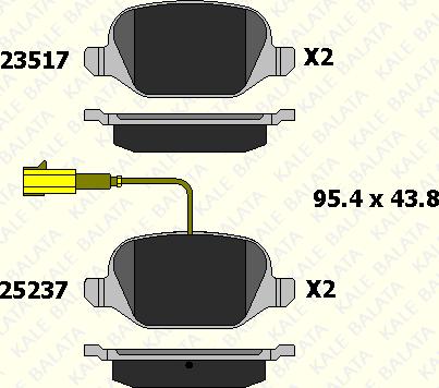 KALE 23517 172 05 - Тормозные колодки, дисковые, комплект autospares.lv