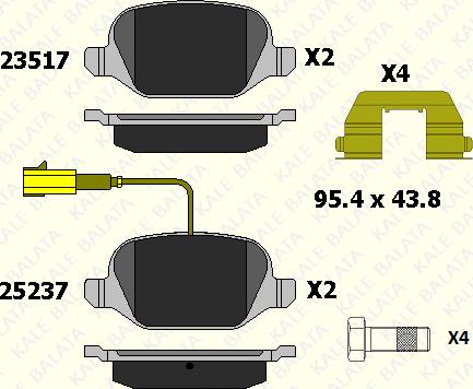 KALE 23517 172 15 - Тормозные колодки, дисковые, комплект autospares.lv