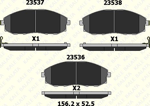 KALE 23536 155 05 - Тормозные колодки, дисковые, комплект autospares.lv