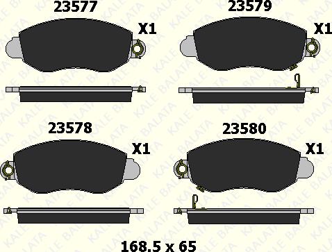 KALE 23577 185 25 - Тормозные колодки, дисковые, комплект autospares.lv