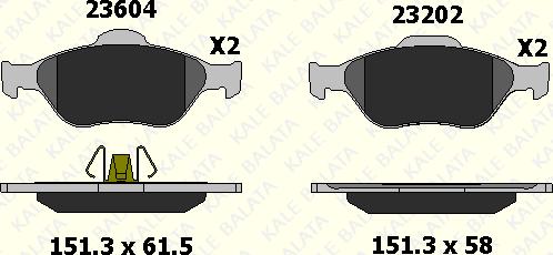 KALE 23604 188 05 - Тормозные колодки, дисковые, комплект autospares.lv