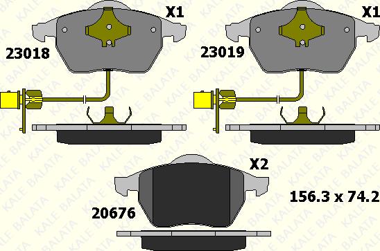 KALE 23018 204 05 - Тормозные колодки, дисковые, комплект autospares.lv