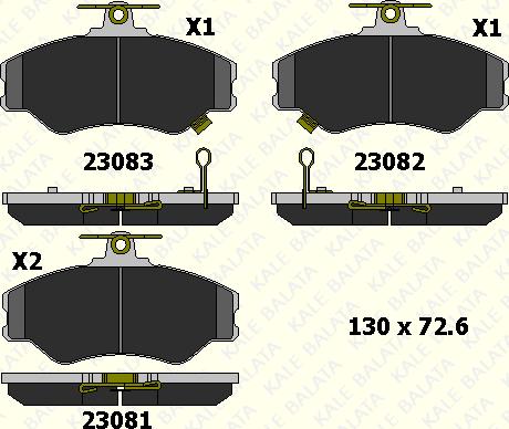 KALE 23081 190 05 - Тормозные колодки, дисковые, комплект autospares.lv