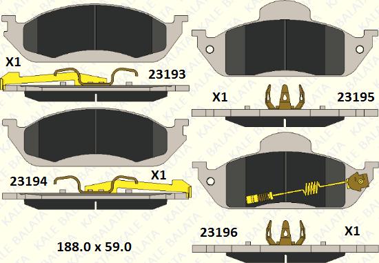 KALE 23193 163 15 - Тормозные колодки, дисковые, комплект autospares.lv