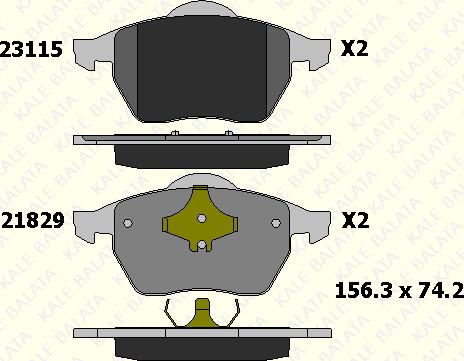 KALE 23115 196 05 - Тормозные колодки, дисковые, комплект autospares.lv