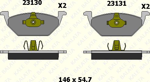 KALE 23130 197 05 - Тормозные колодки, дисковые, комплект autospares.lv