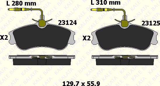 KALE 23124 193 25 - Тормозные колодки, дисковые, комплект autospares.lv