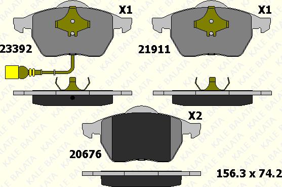 KALE 23392 206 05 - Тормозные колодки, дисковые, комплект autospares.lv