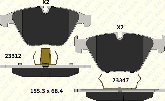 KALE 23347 203 05 - Тормозные колодки, дисковые, комплект autospares.lv