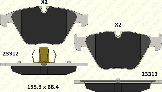 KALE 23312 203 05 - Тормозные колодки, дисковые, комплект autospares.lv