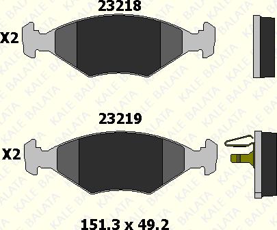 KALE 23219 180 05 - Тормозные колодки, дисковые, комплект autospares.lv