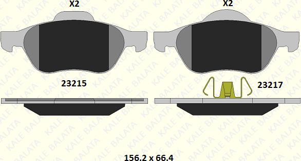 KALE 23215 183 15 - Тормозные колодки, дисковые, комплект autospares.lv